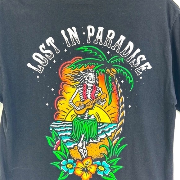 RSQ - Lost In Paradise Skeleton Hulu Beach Skeleton Graphic T Shirt Medium - Picture 9 of 9